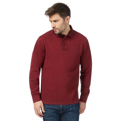 Big and tall dark red rugby shirt